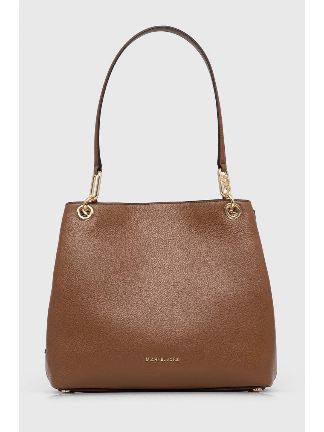 Kožená kabelka MICHAEL Michael Kors hnědá barva