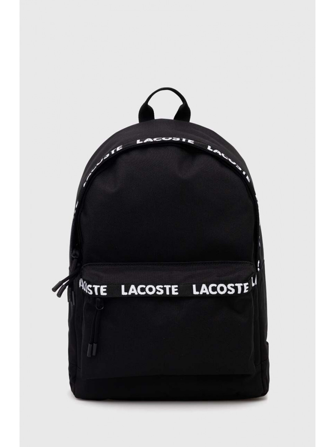 Batoh Lacoste černá barva velký hladký