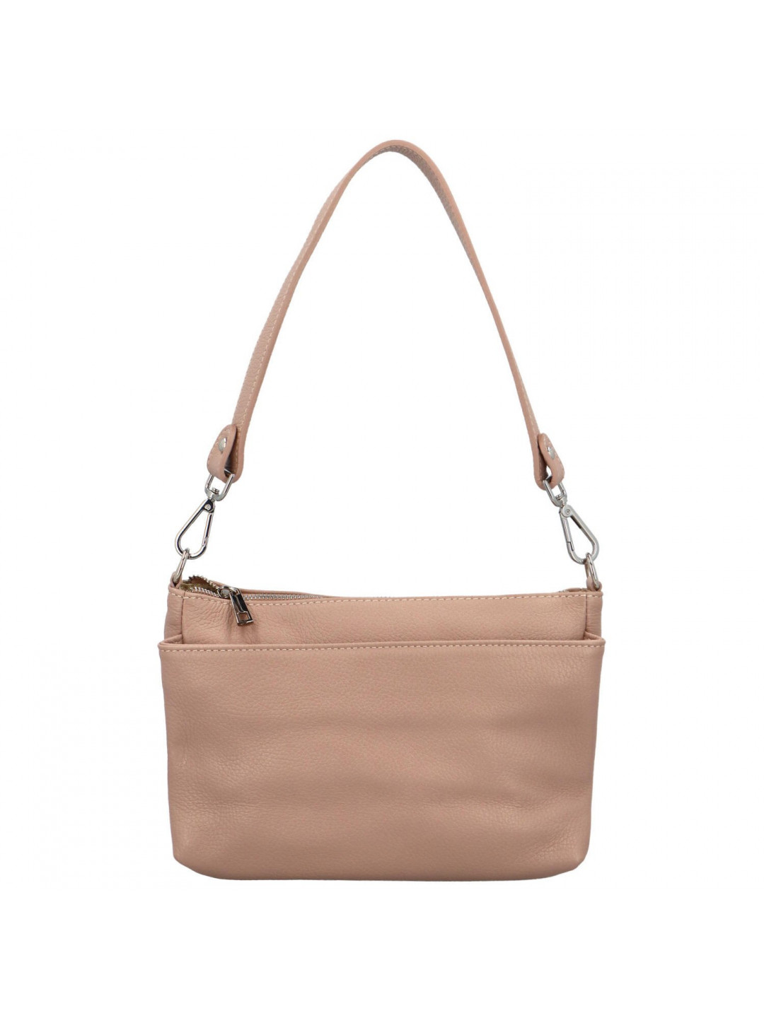 Trendy dámská kožená crossbody Olivia starorůžová
