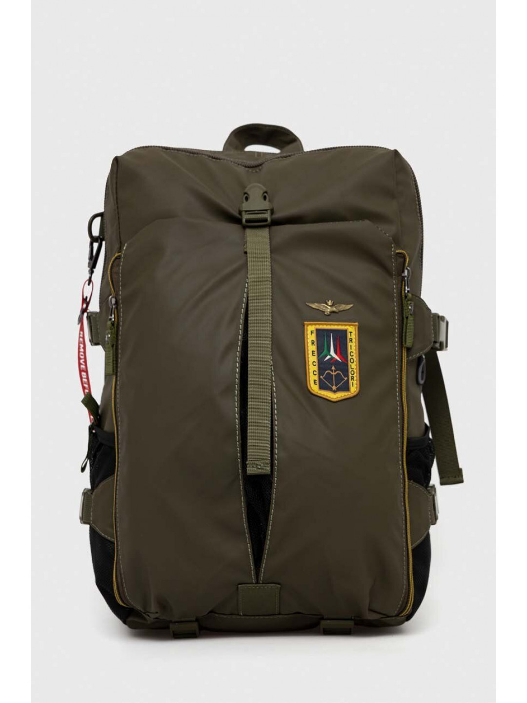 Batoh Aeronautica Militare pánský zelená barva velký s aplikací AM348