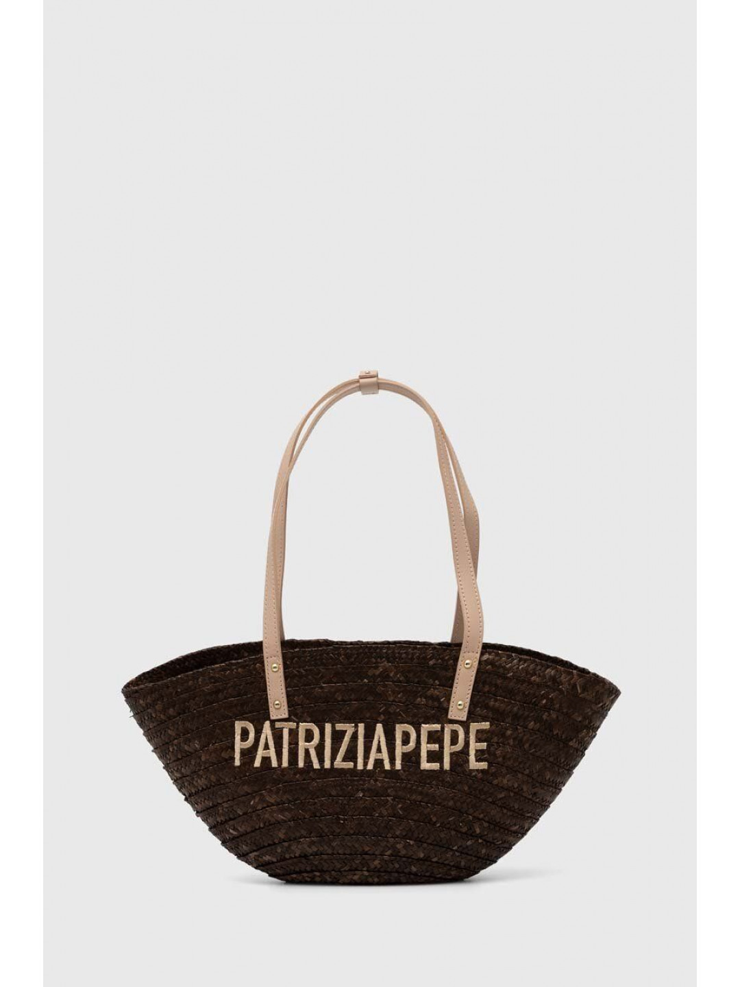 Plážová taška Patrizia Pepe hnědá barva 2B0094 L070