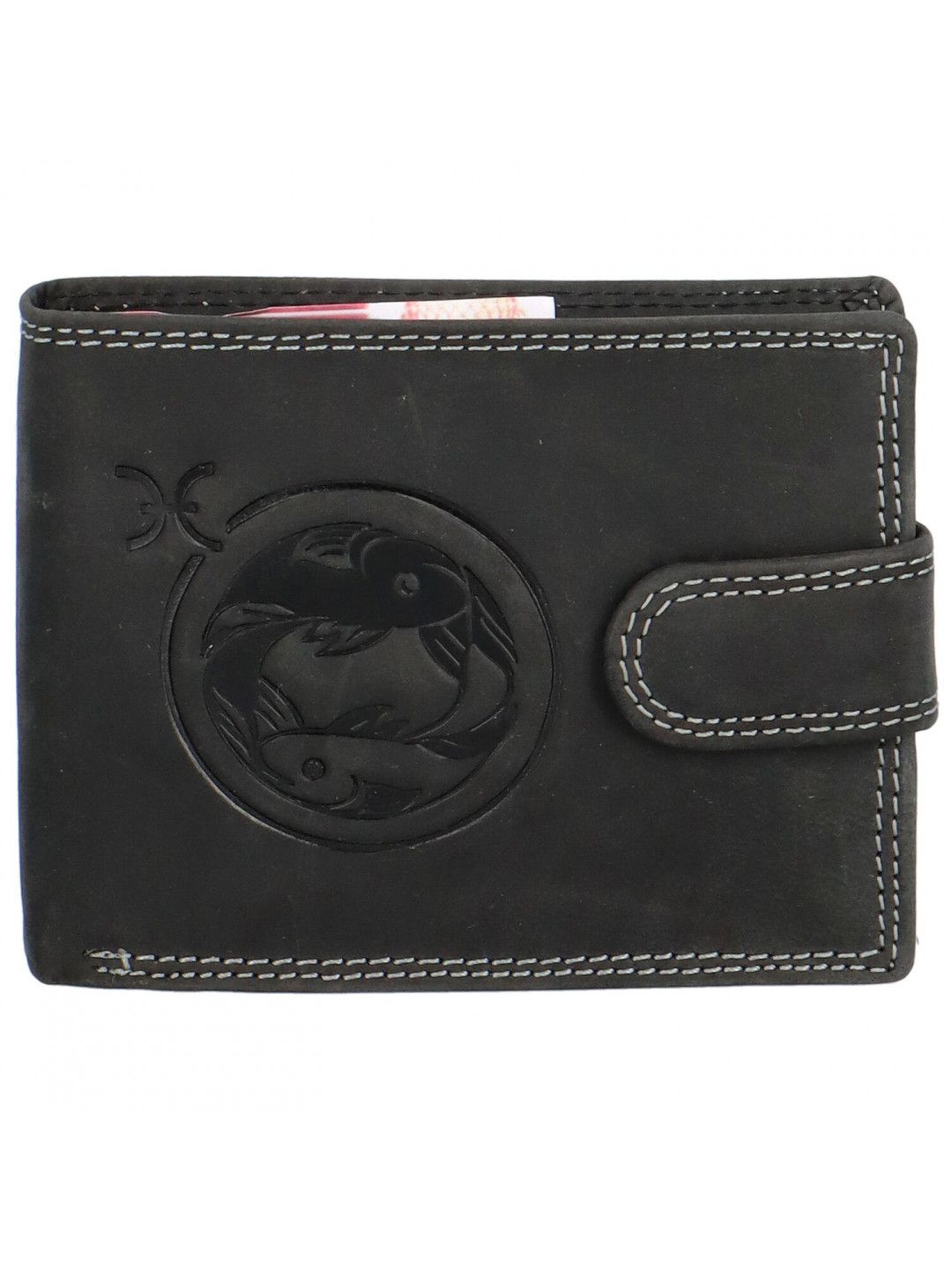 Pánská kožená peněženka černá – Delami Aroga Ryby