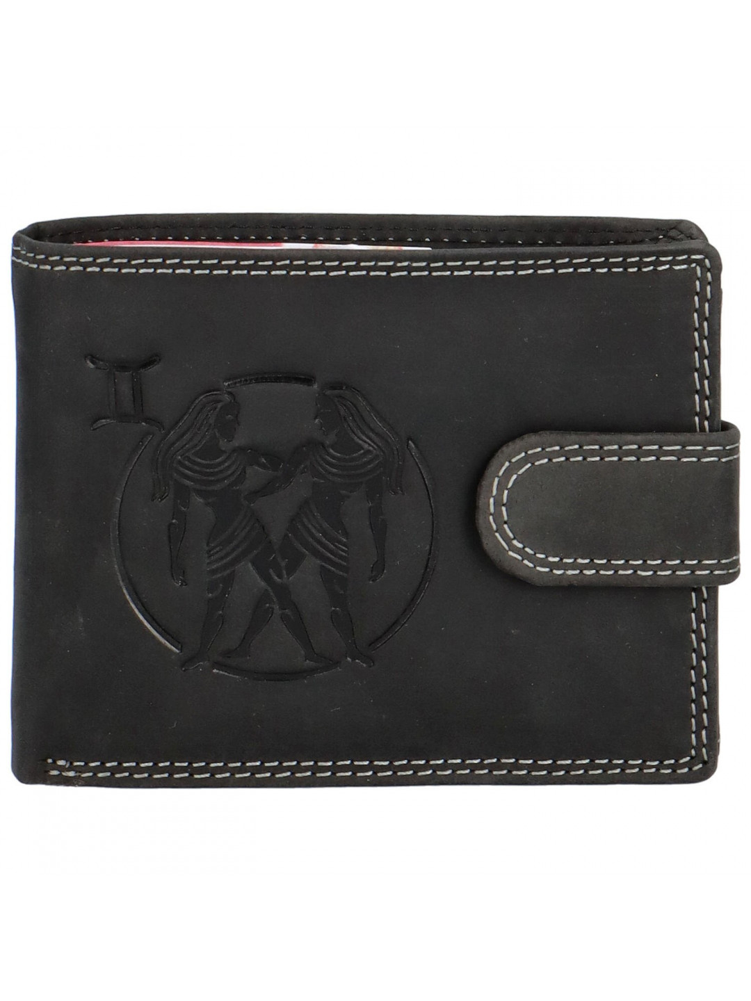 Pánská kožená peněženka černá – Delami Aroga Blíženci
