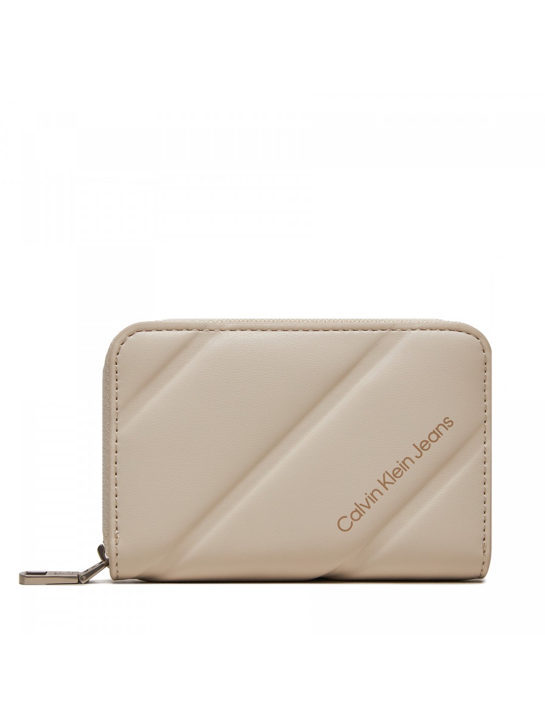 Malá dámská peněženka Calvin Klein Jeans Quileted Med Zip K60K612256 Écru