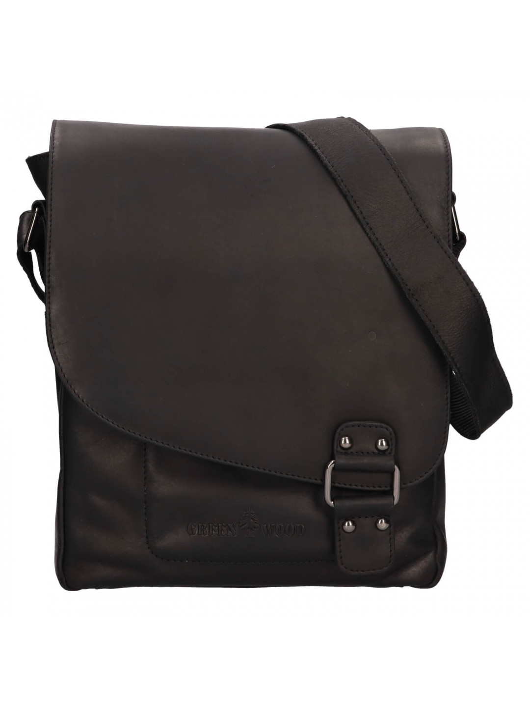 Pánská kožená taška přes rameno Greenwood Eithan – černá