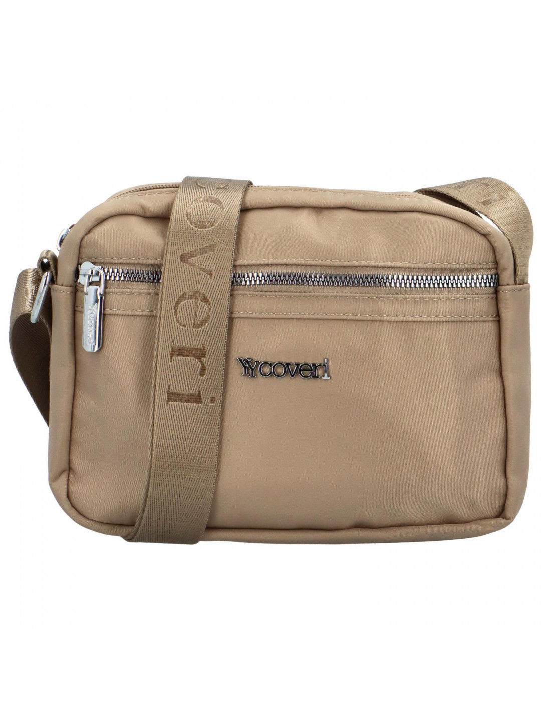 Trendy dámská koženková crossbody kabelka Dolffy světle hnědá