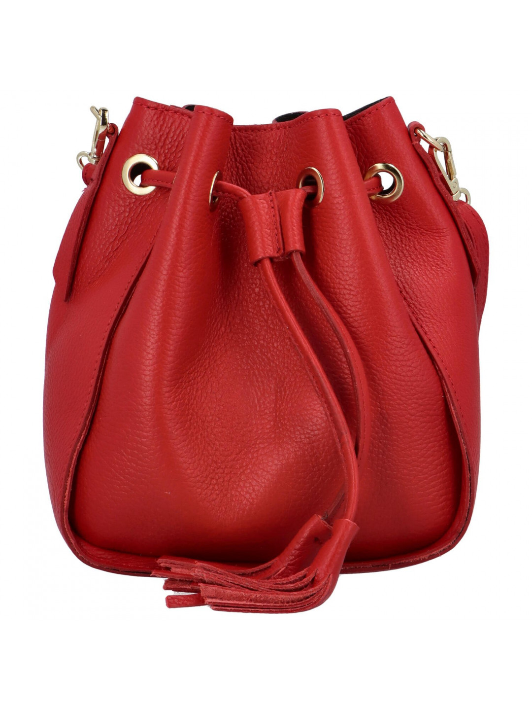 Dámská kožená kabelka přes rameno červená – Delami Volira