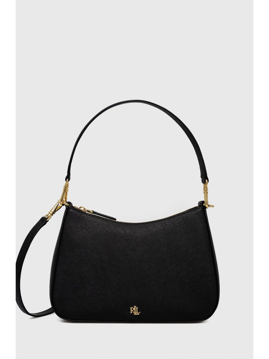 Kožená kabelka Lauren Ralph Lauren černá barva 431883768008