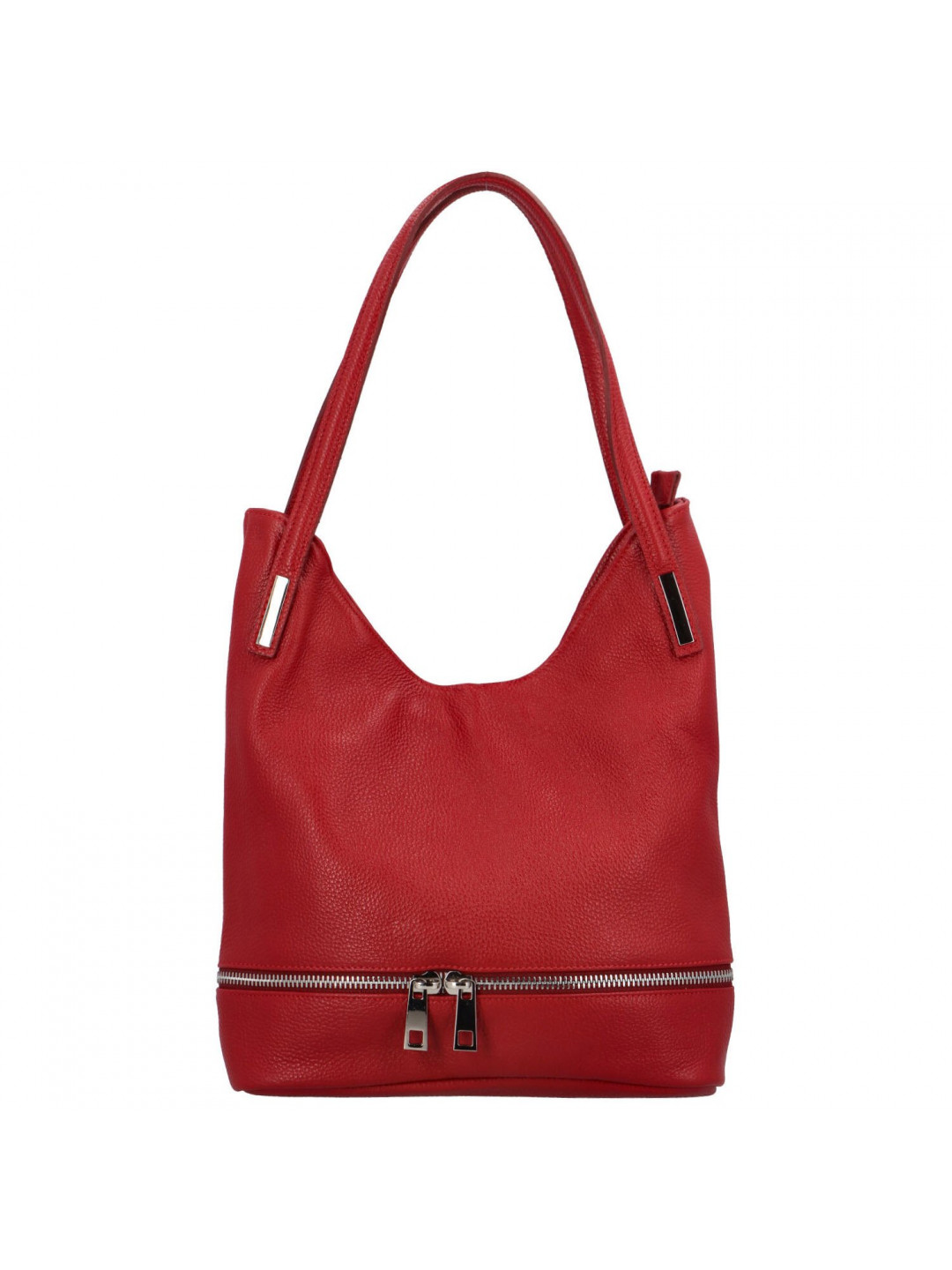 Dámská kožená měkká kabelka přes rameno malinově červená – ItalY Nellis