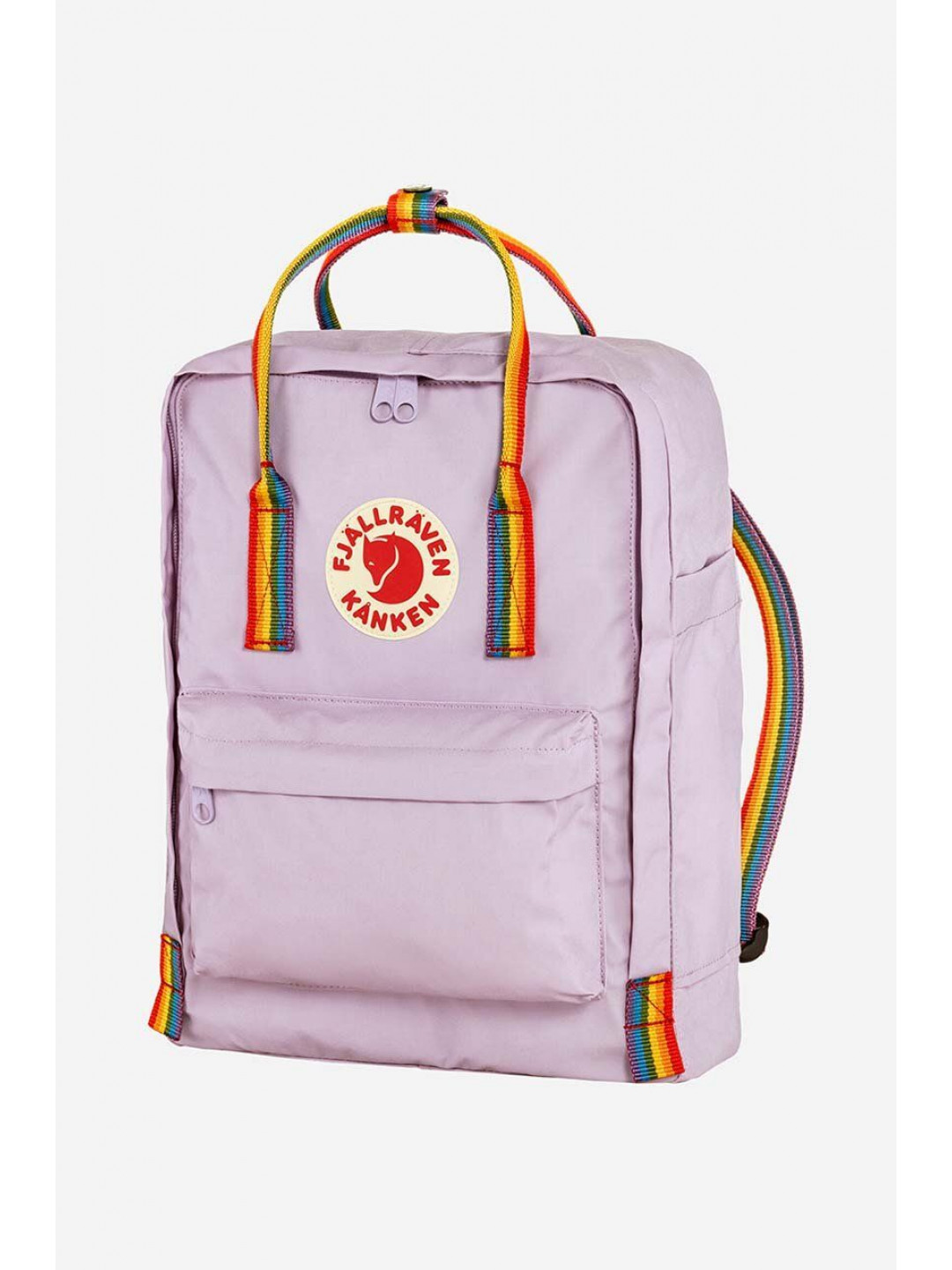 Batoh Fjallraven Kanken Rainbow fialová barva malý s aplikací F23620 457 907-907