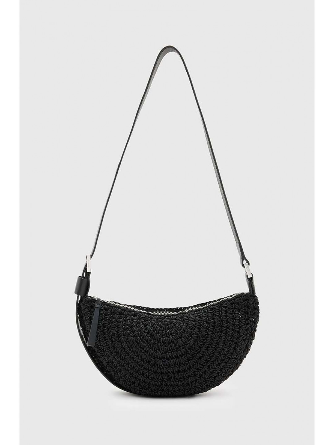 Kabelka AllSaints HALF MOON KNOT XBODY černá barva W155XA