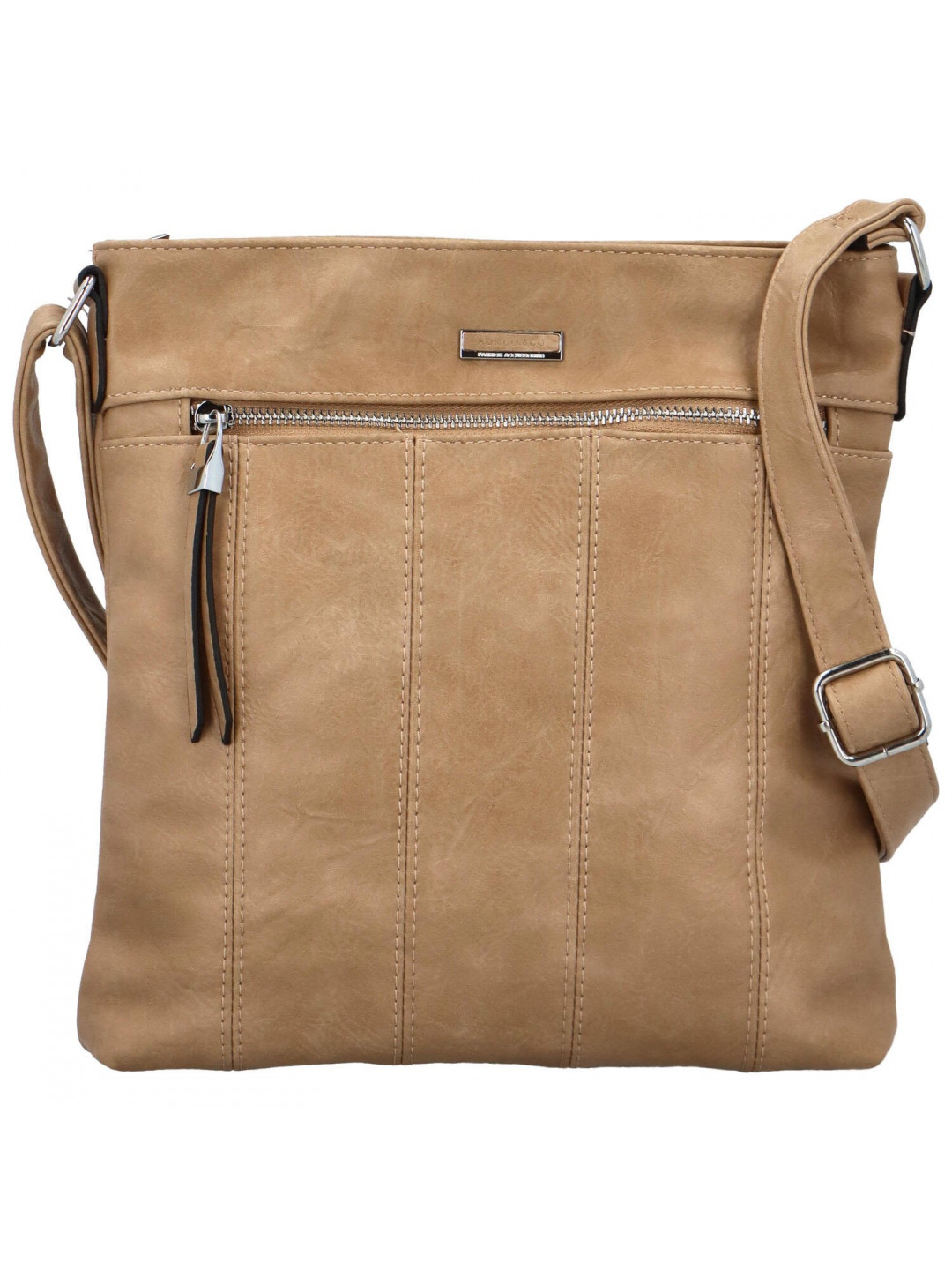 Stylová koženková crossbody kabelka Gelicia tmavě béžová