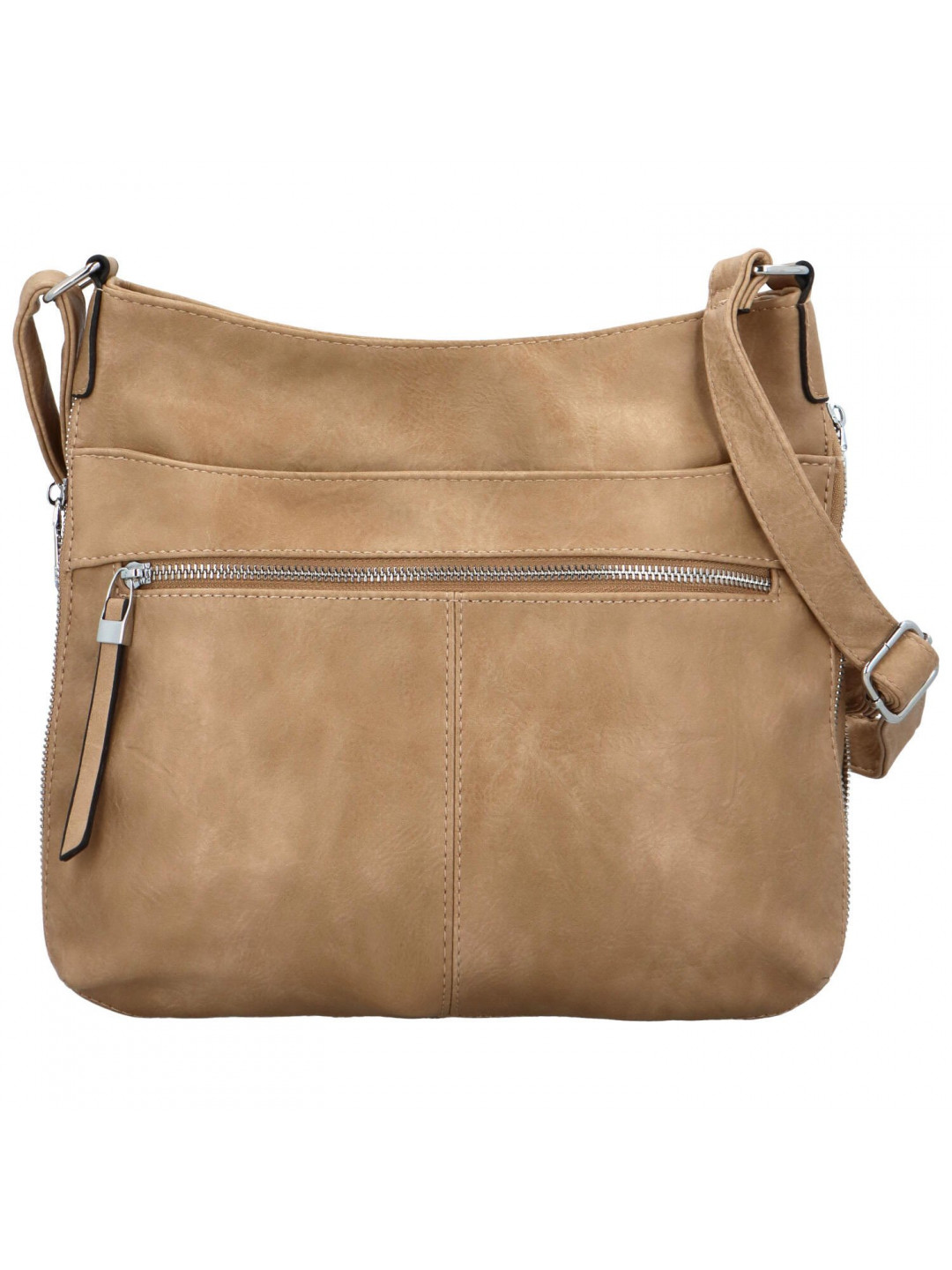 Stylová dámská koženková crossbody kabelka Folomija tmavě béžová