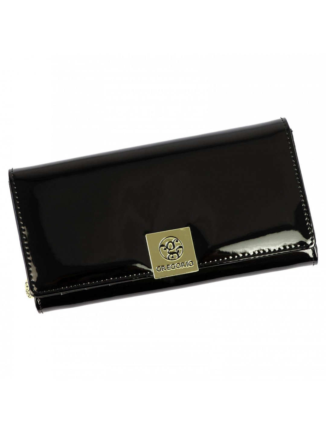 Dámská kožená lakovaná peněženka černá – Gregorio Shantalla