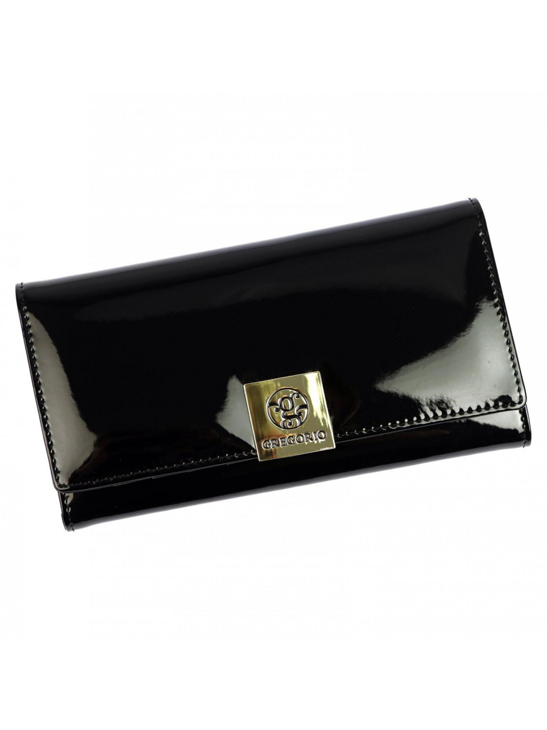 Dámská kožená lakovaná peněženka černá – Gregorio Sisiko