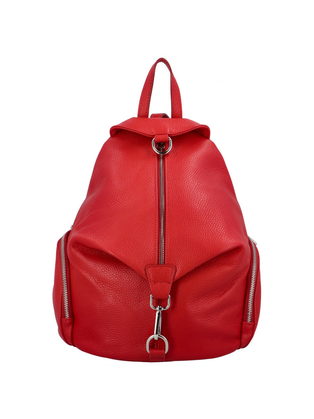 Dámský kožený batoh malinově červený – ItalY Marnos