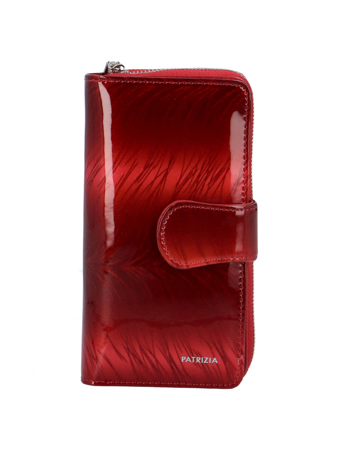 Lakovaná dámská prostorná peněženka Beatrici červená tmavě červená