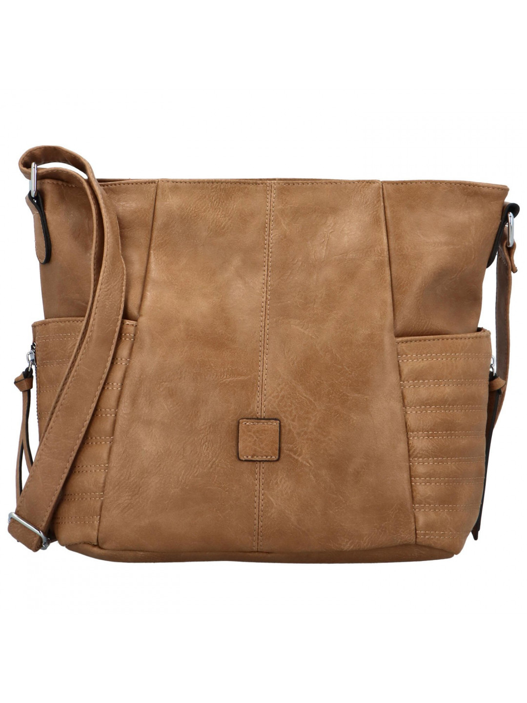 Trendy dámská koženková crossbody kabelka Lisana khaki