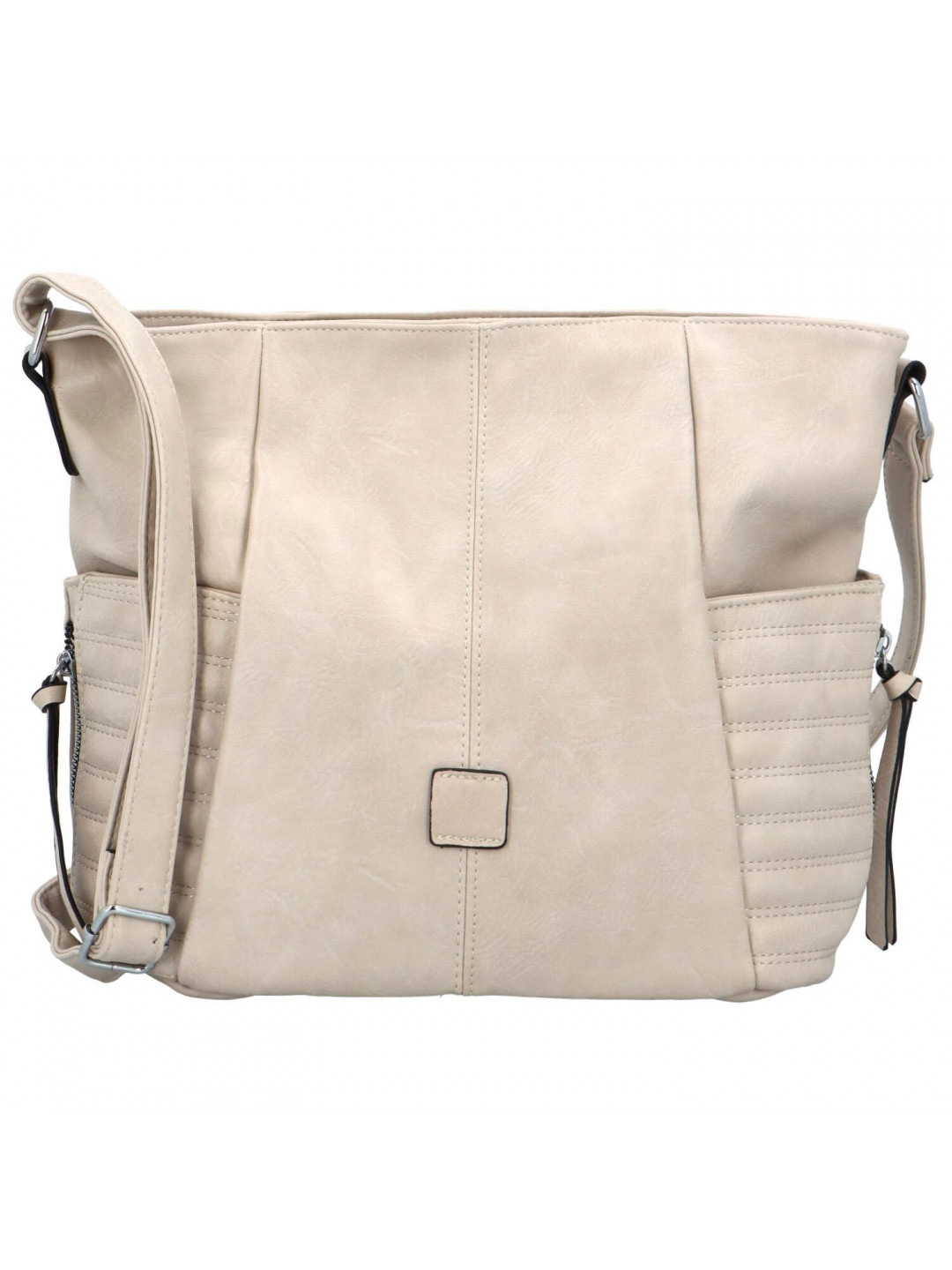 Trendy dámská koženková crossbody kabelka Lisana krémová