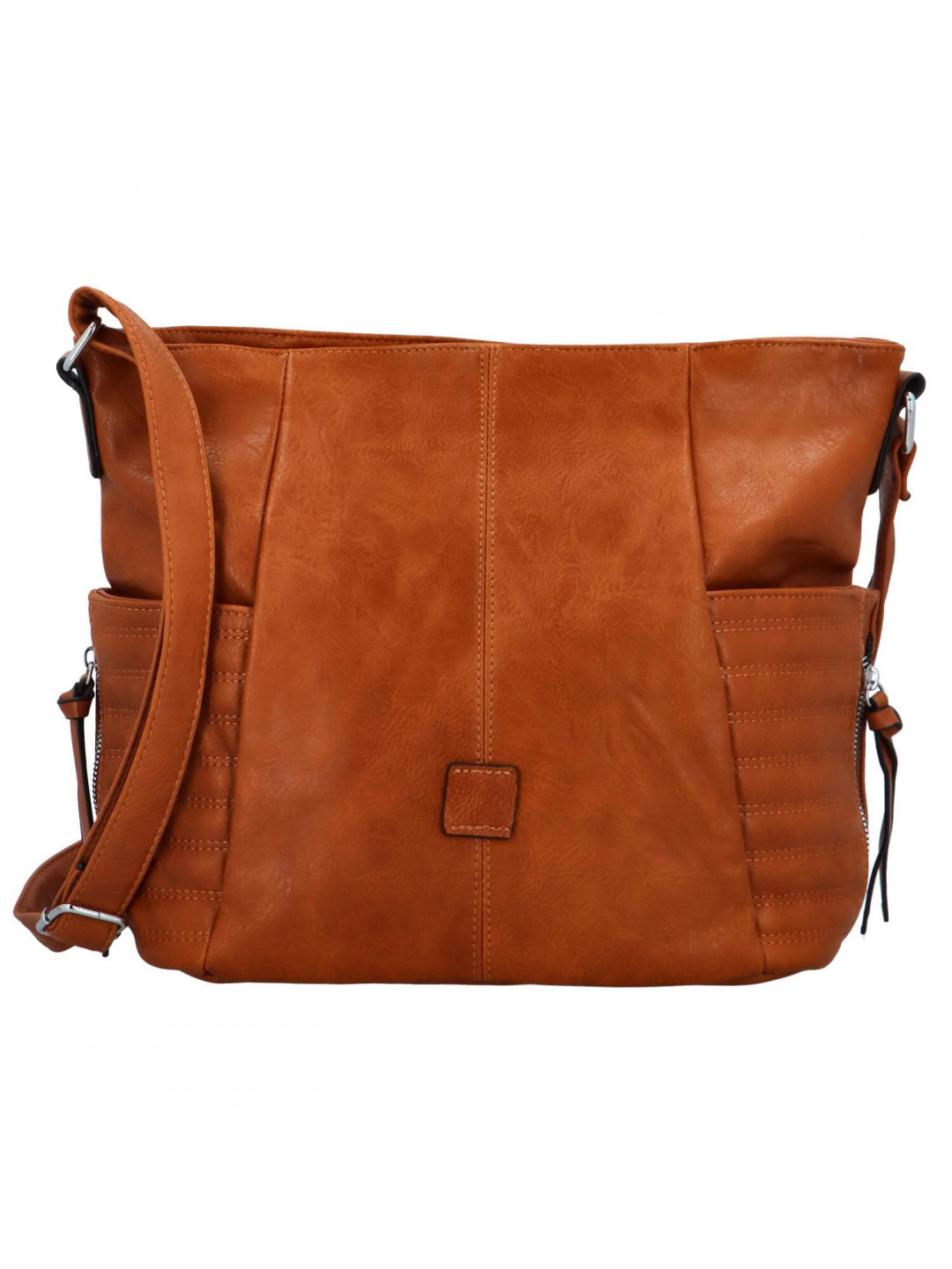 Trendy dámská koženková crossbody kabelka Lisana hnědá