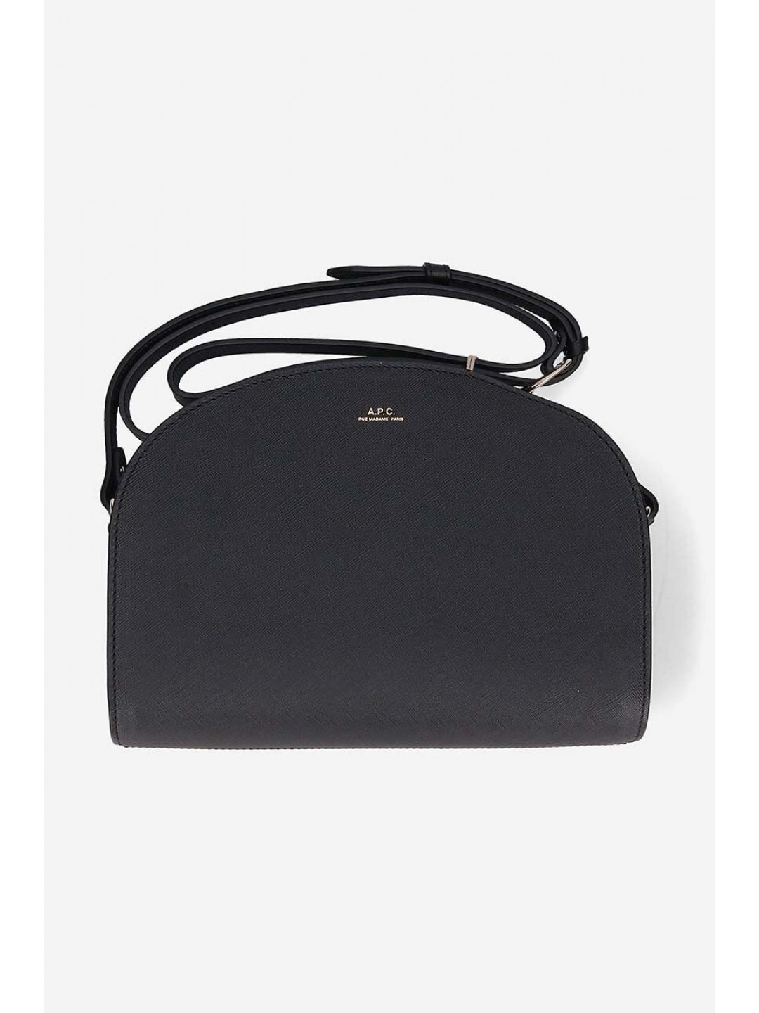 Kožená kabelka A P C Sac Demi-lune černá barva PXBJQ-F61048 BLACK