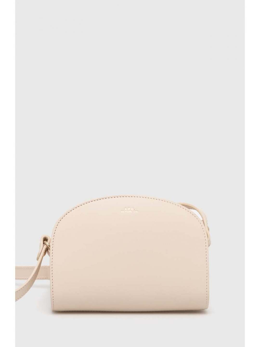 Kožená kabelka A P C sac demi-lune mini béžová barva PXAWV-F61392