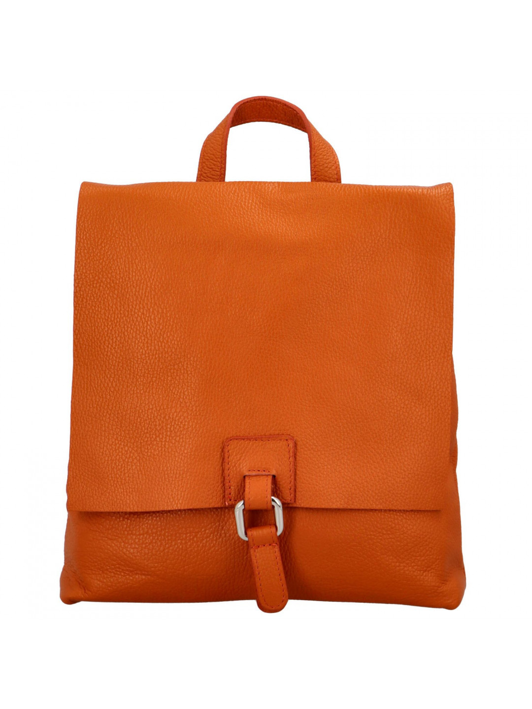 Dámský kožený batůžek kabelka oranžový – Delami Vera Pelle Francesco