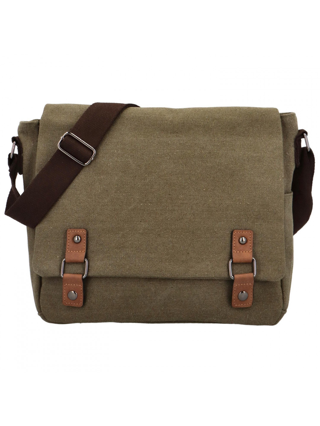 Stylová textilní crossbody taška Dimitros tmavě zelená