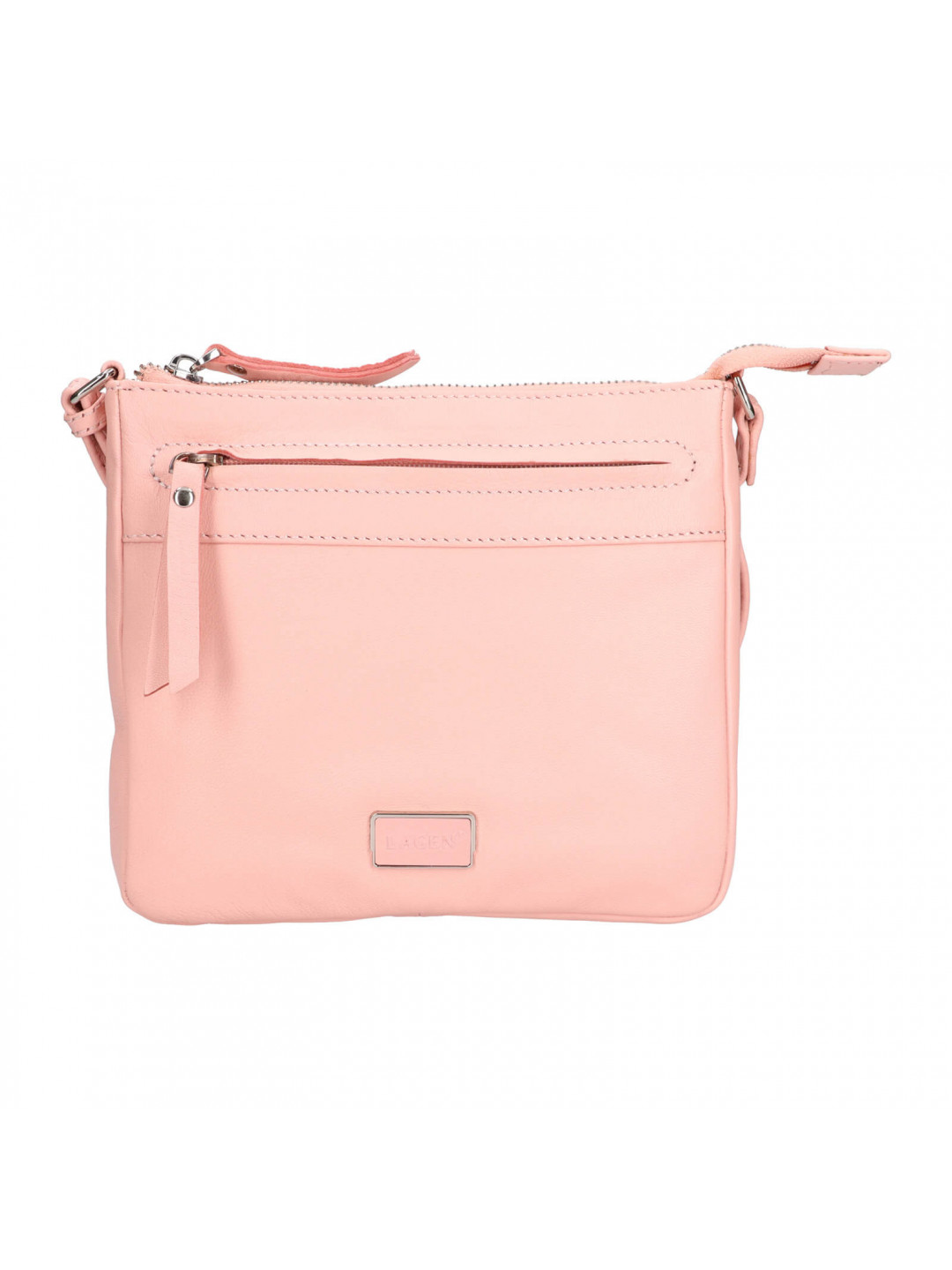 Dámská kožená crossbody kabelka Lagen Hesper – růžová