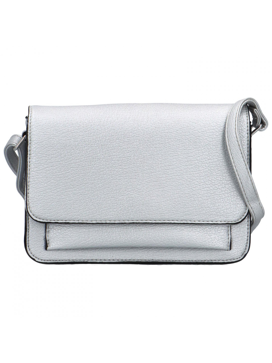 Stylová dámská koženková crossbody kabelka Wika stříbrná