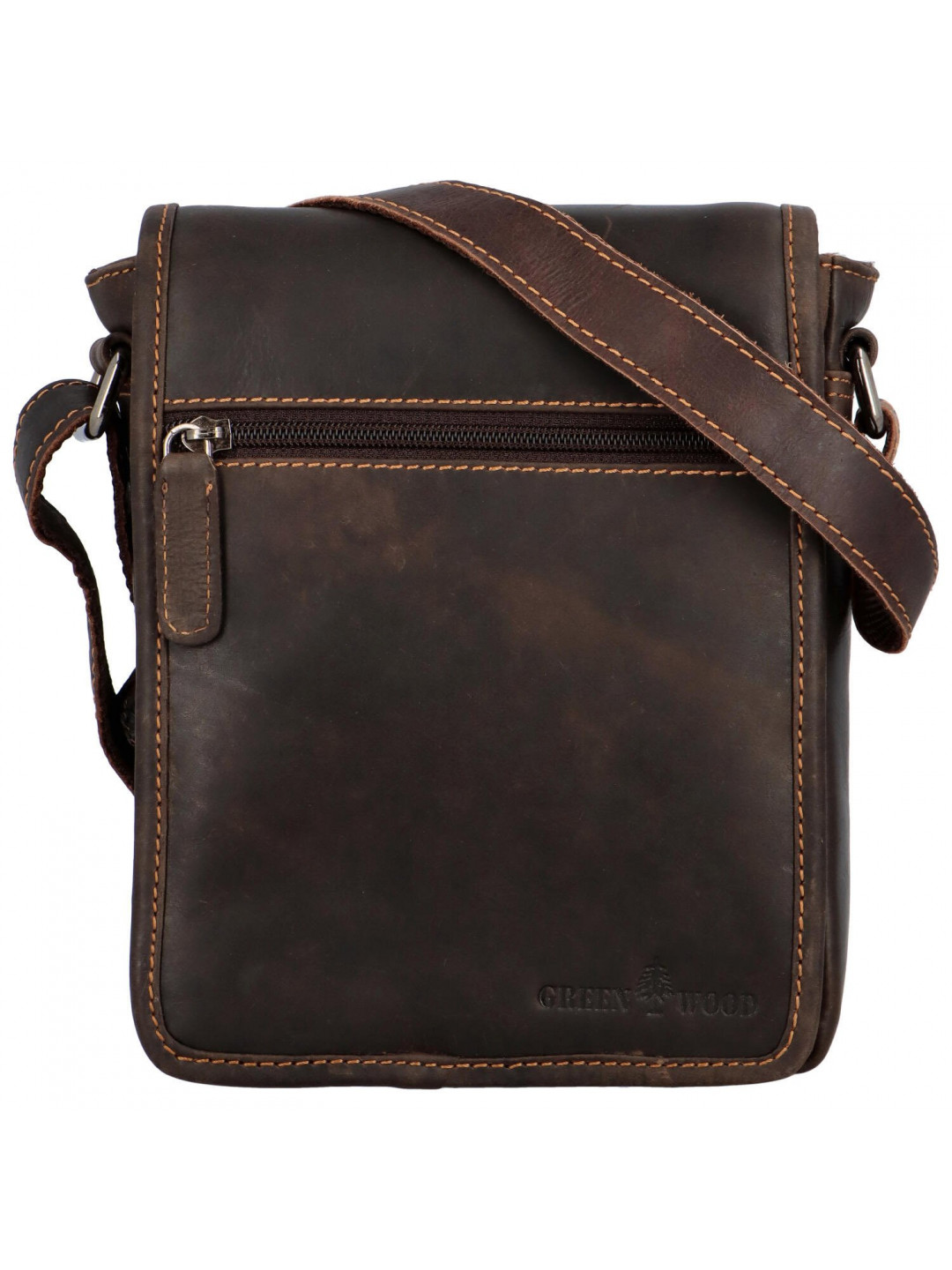 Praktická pánská kožená crossbody taška Jimmy Joell tmavě hnědá