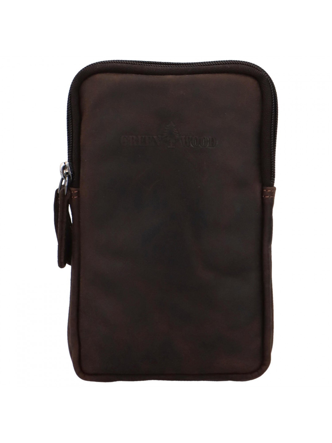 Praktická kožená crossbody Indila tmavě hnědá