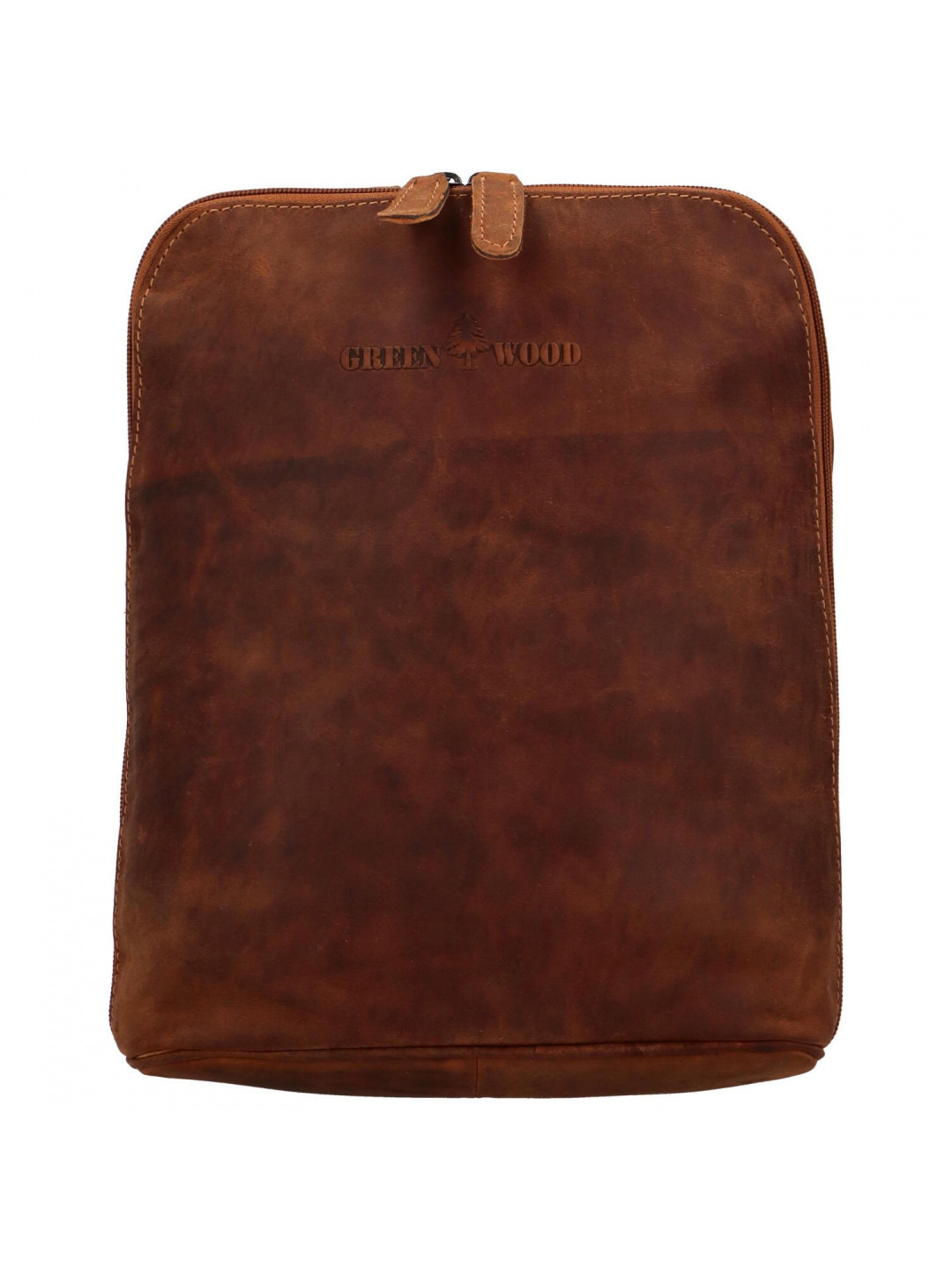 Dámský kožený batoh camel – Greenwood Sanply