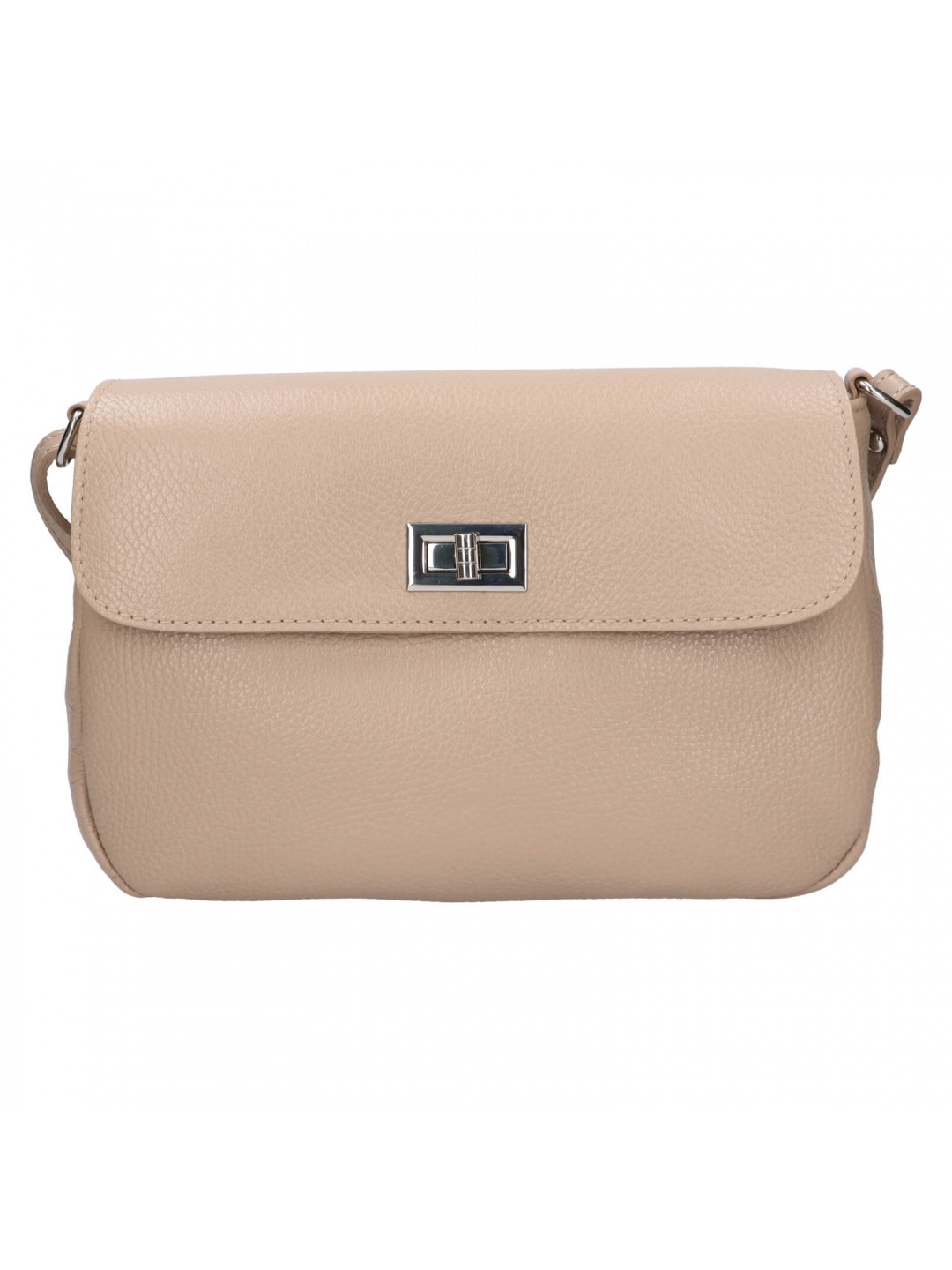Dámská kožená crossbody kabelka Italia Arabela – béžová