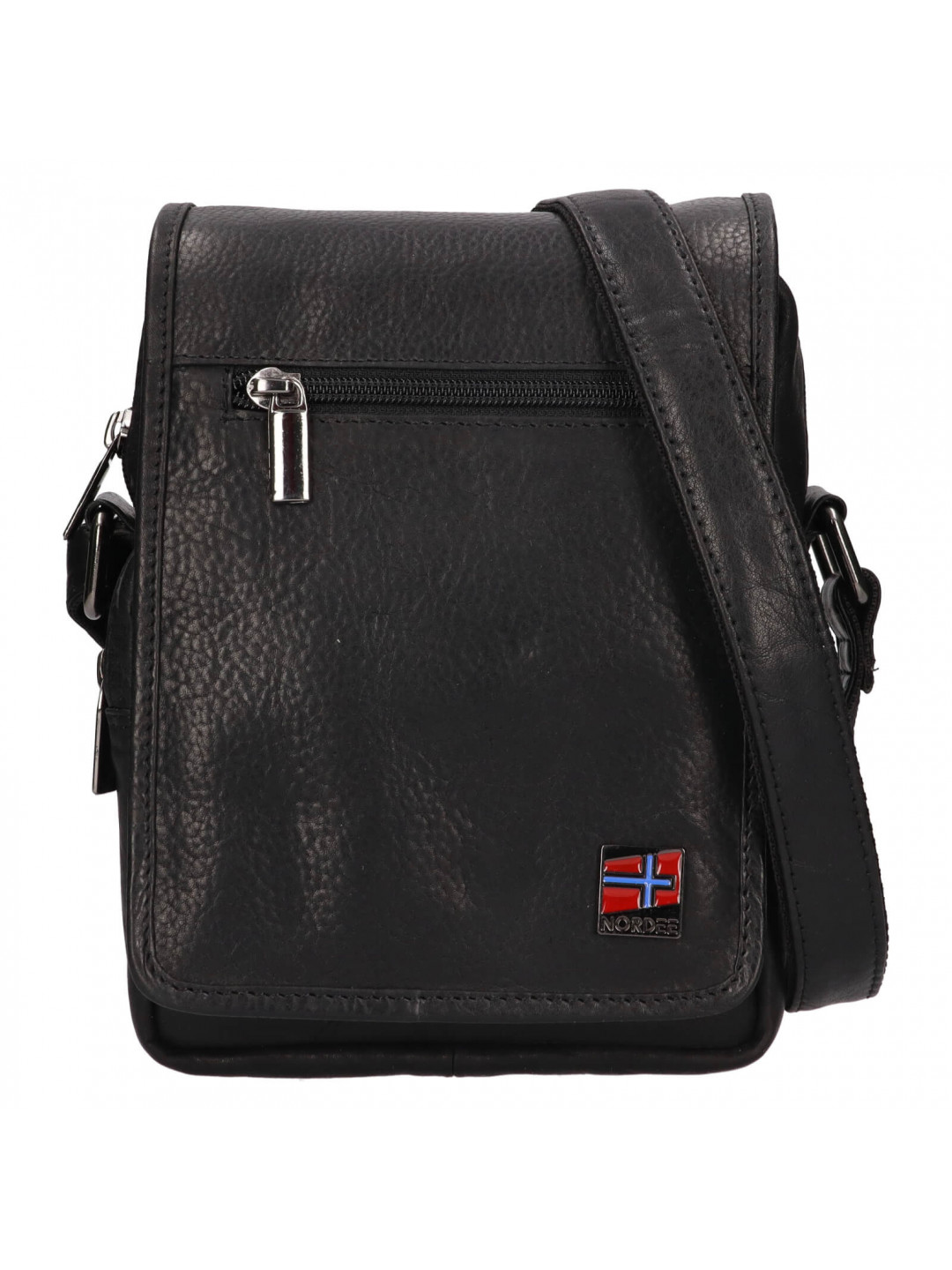 Pánská kožená taška přes rameno Nordee Polo – černá