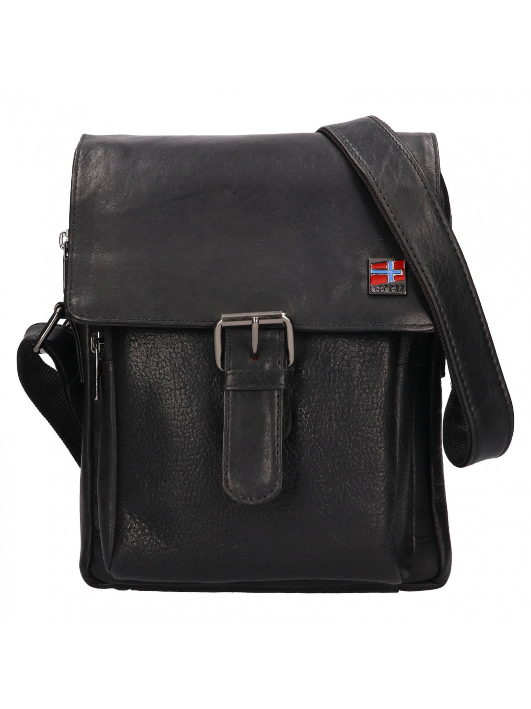 Pánská kožená taška přes rameno Nordee Kane – černá