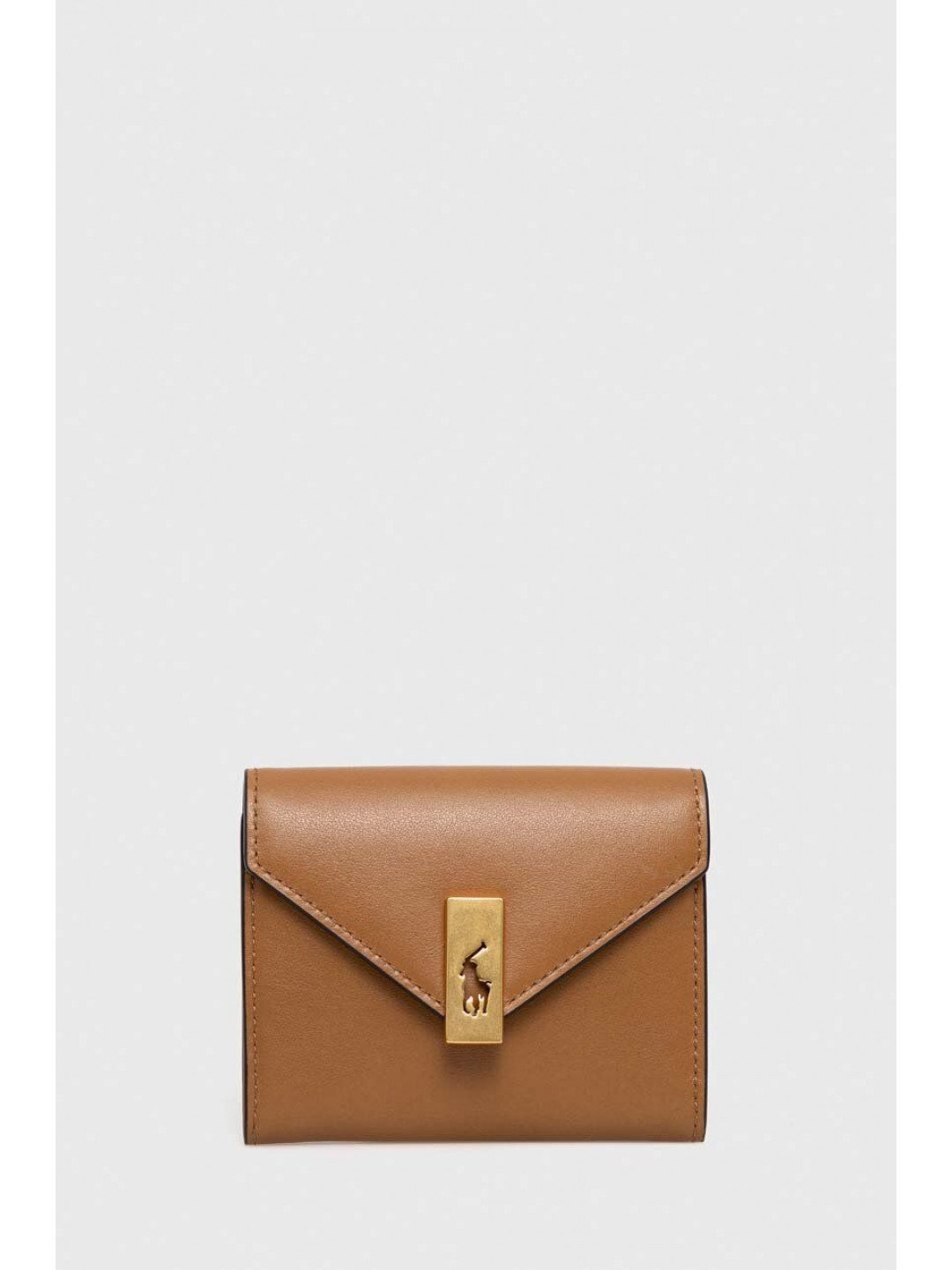 Kožená peněženka Polo Ralph Lauren béžová barva 427886734
