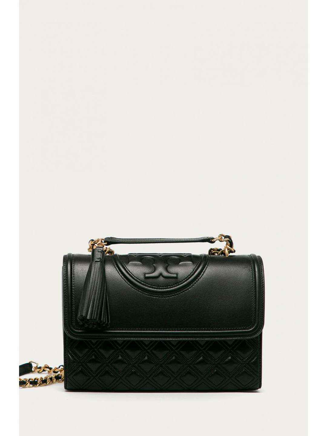 Kožená kabelka Tory Burch Fleming Convertible černá barva 76997