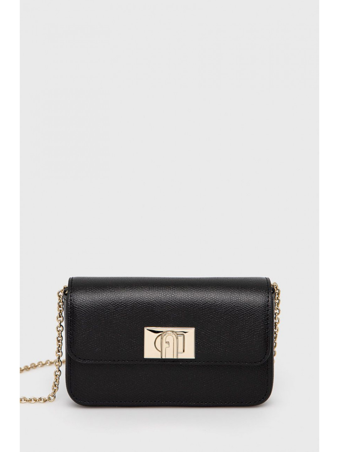 Kožená kabelka Furla černá barva