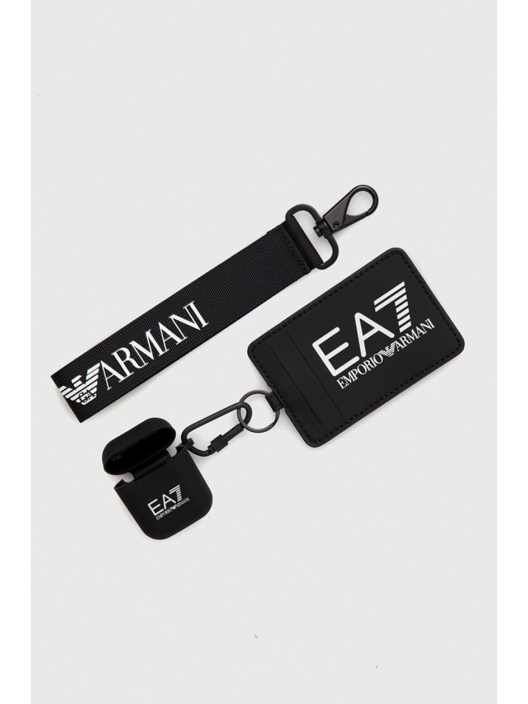 Pouzdro na karty pouzdro na sluchátka EA7 Emporio Armani černá barva