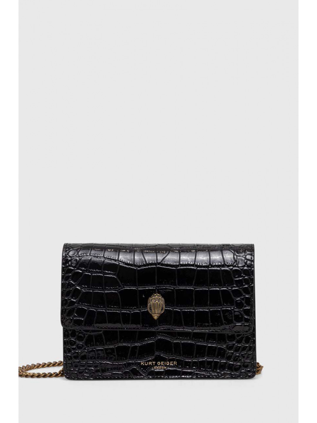 Kožená kabelka Kurt Geiger London černá barva