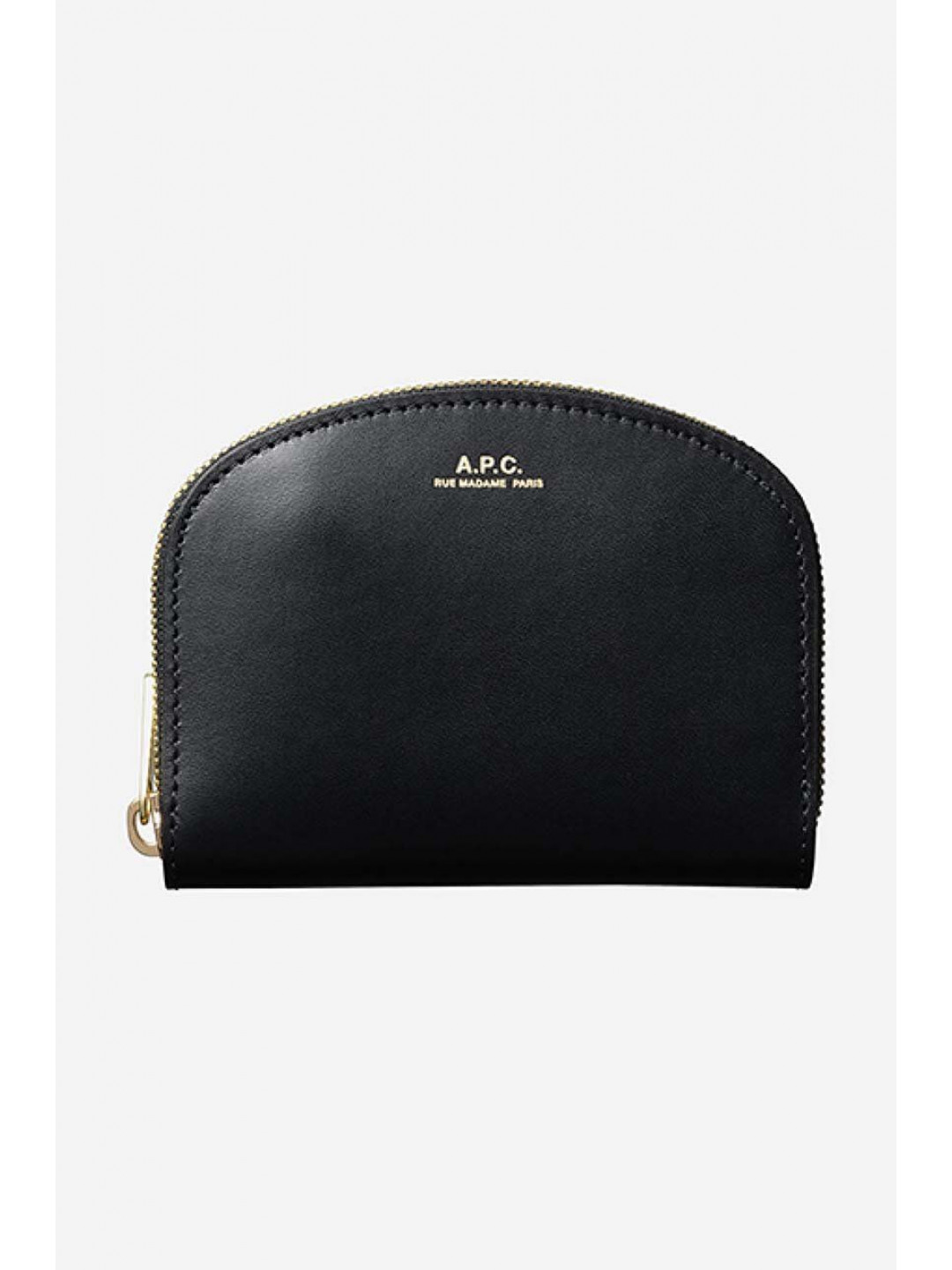 Kožená peněženka A P C černá barva PXAWV F63219-BLACK
