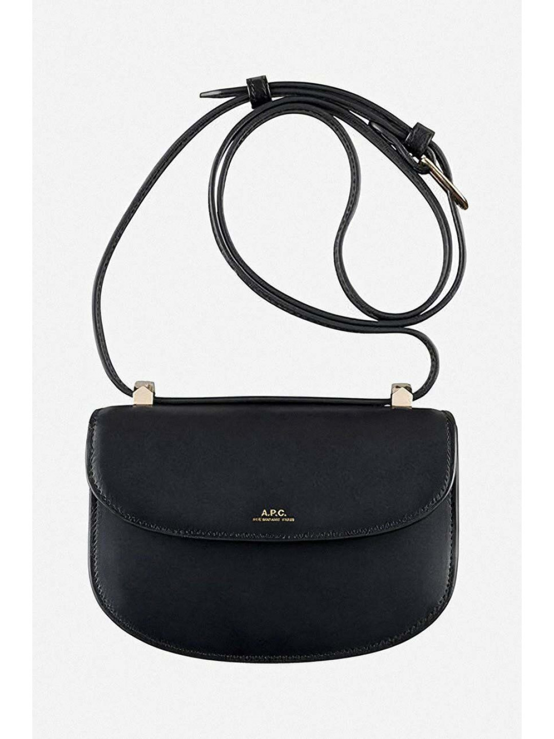 Kožená kabelka A P C Sac Geneve Mini PXAWV-F61415 BLACK černá barva