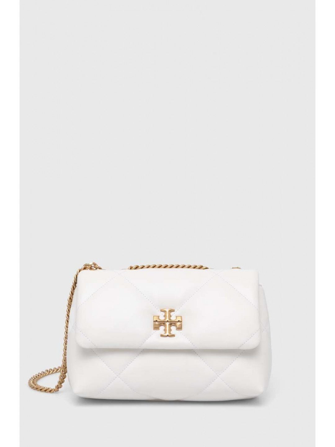 Kožená kabelka Tory Burch Kira Diamond Quilt Small bílá barva 154706 100
