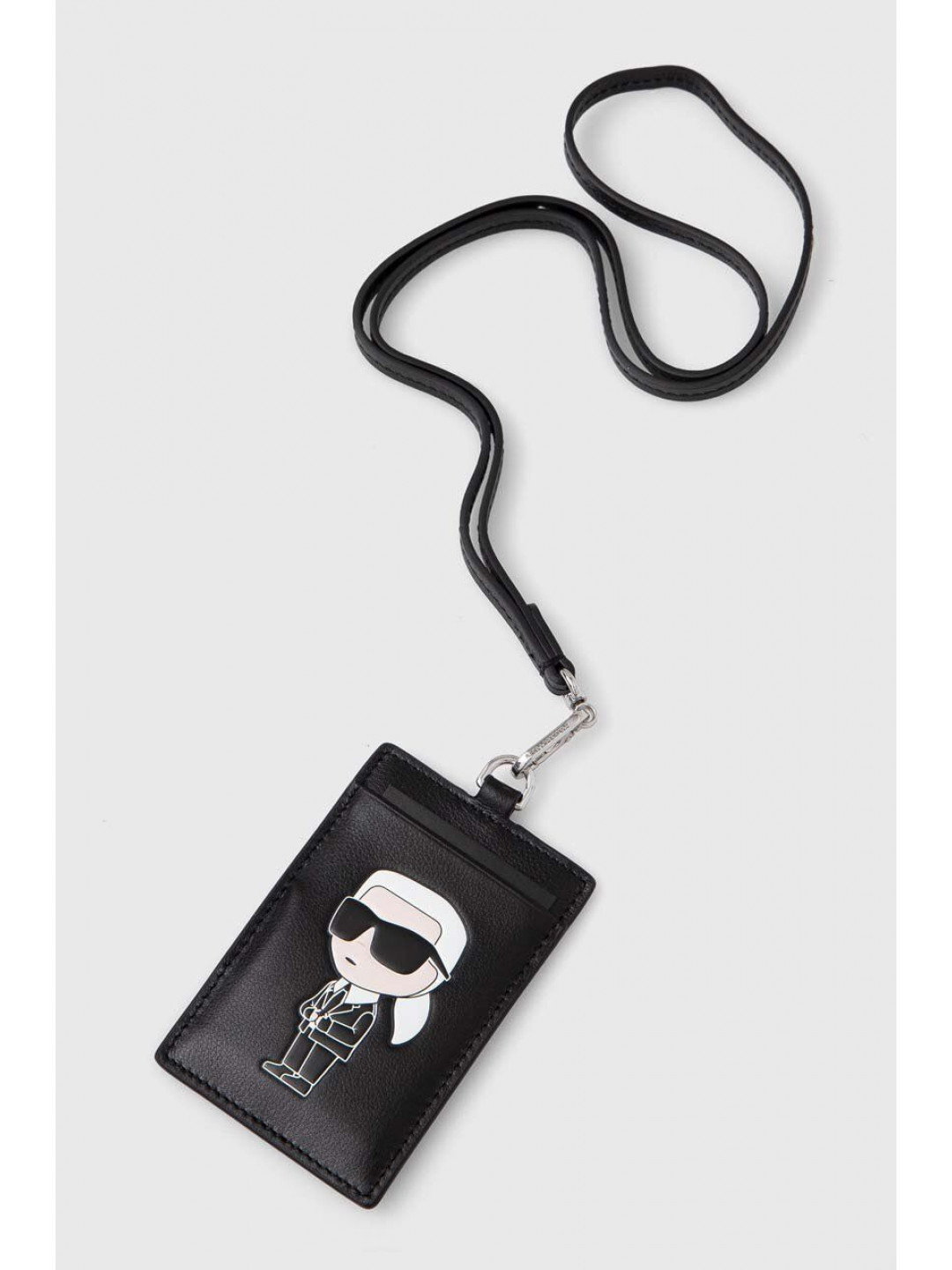 Kožené pouzdro na karty Karl Lagerfeld černá barva 241W3205