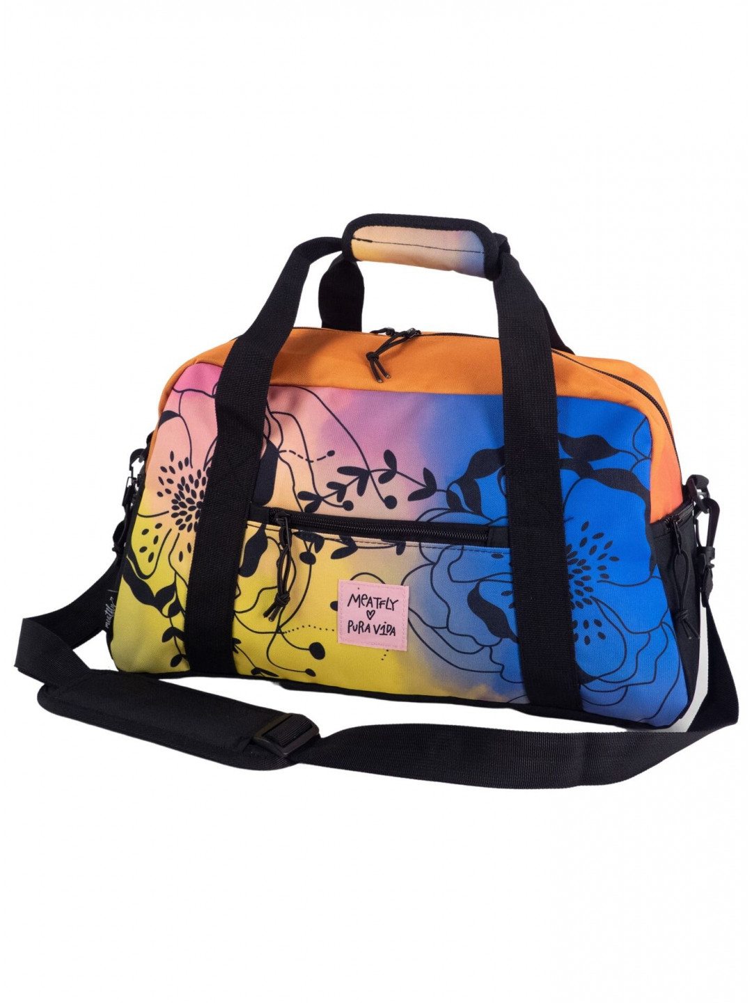 Meatfly cestovní taška X Pura Vida Mavis Peach Flowers Růžová Objem 26 L