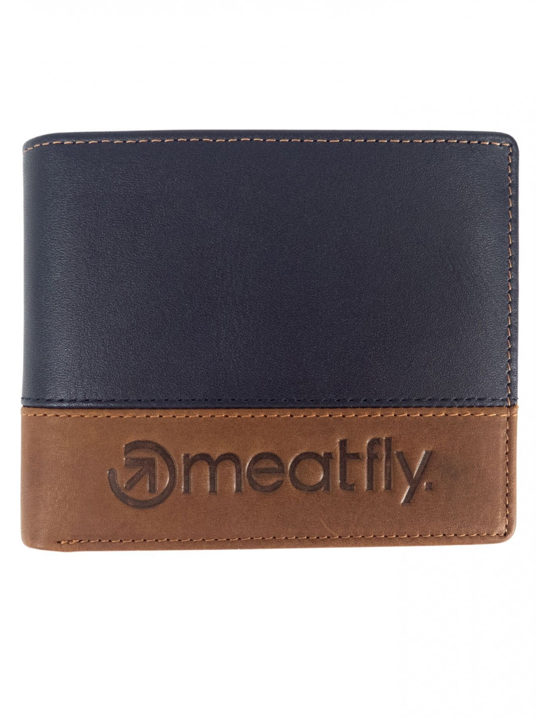 Meatfly kožená peněženka Eddie Premium Navy Brown Modrá Velikost One Size