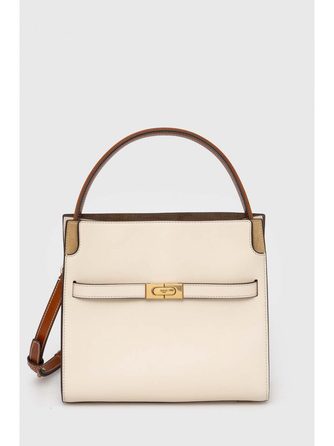 Kožená kabelka Tory Burch Lee Radziwill Small Double béžová barva 158641 122