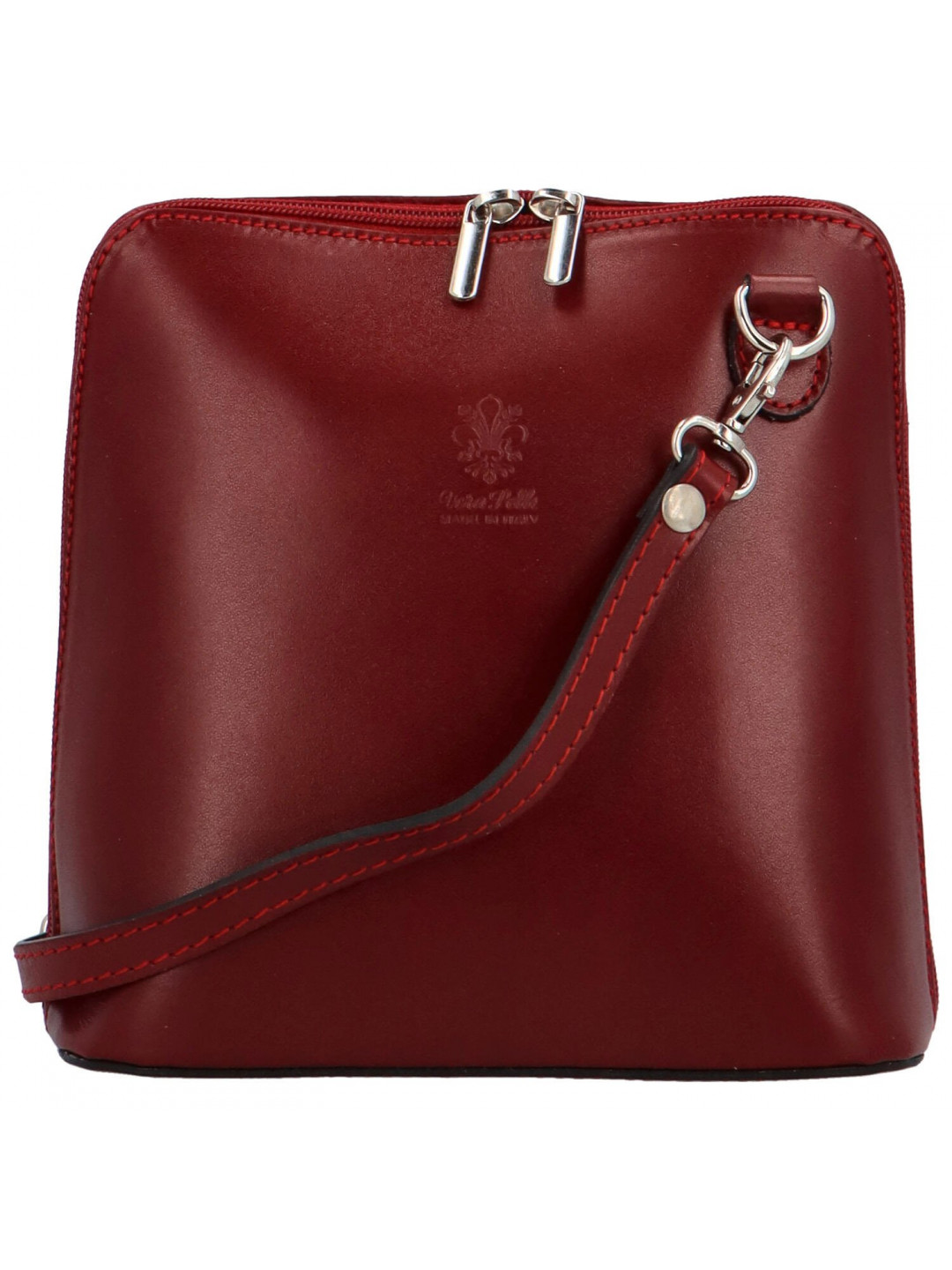 Dámská kožená crossbody vínová – Delami Jaime