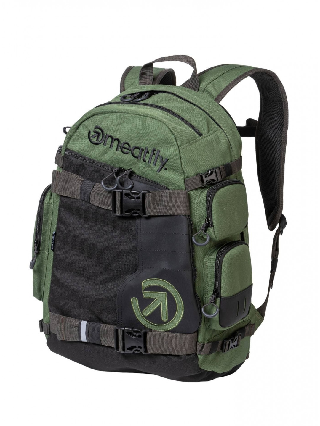Meatfly batoh Wanderer Dark Olive Black 28 L Černá Objem 28 L